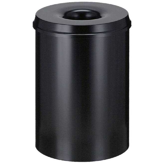 Papierbak met vlamdover Vepabins 30liter 33.5cm zwart