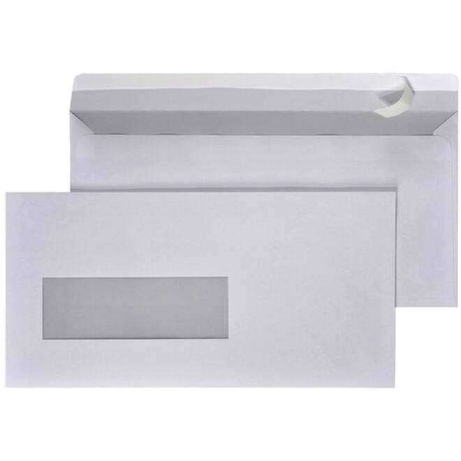 Envelop Quantore 110x220mm venster 3x10cm links zelfkl 25st