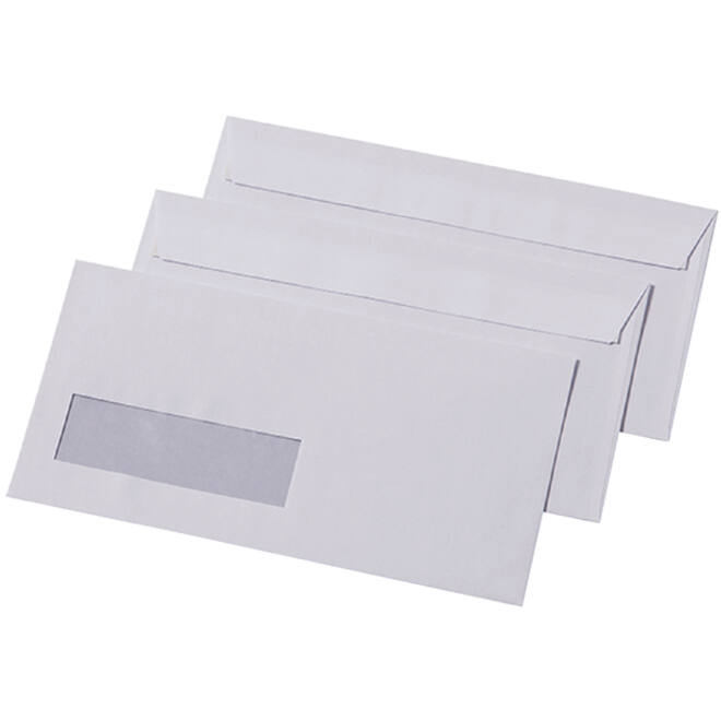 Envelop Quantore 110x220mm venster 3x10cm links 500stuks