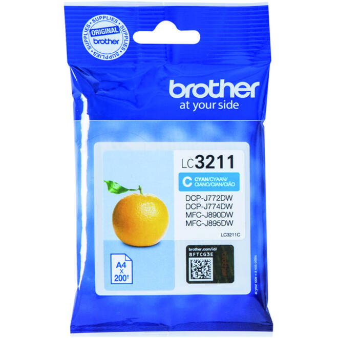 Inktcartridge Brother LC-3211C blauw