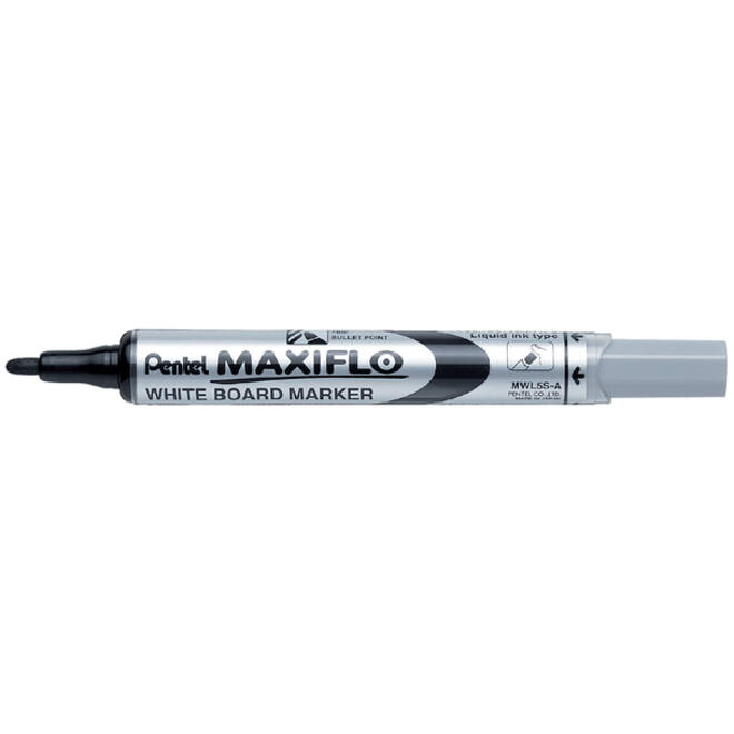 Viltstift Pentel MWL5S Maxiflo whiteboard rond 1mm zwart
