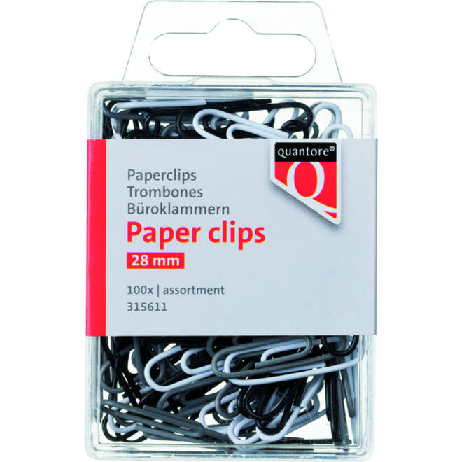 Paperclip Quantore blister 28mm assorti