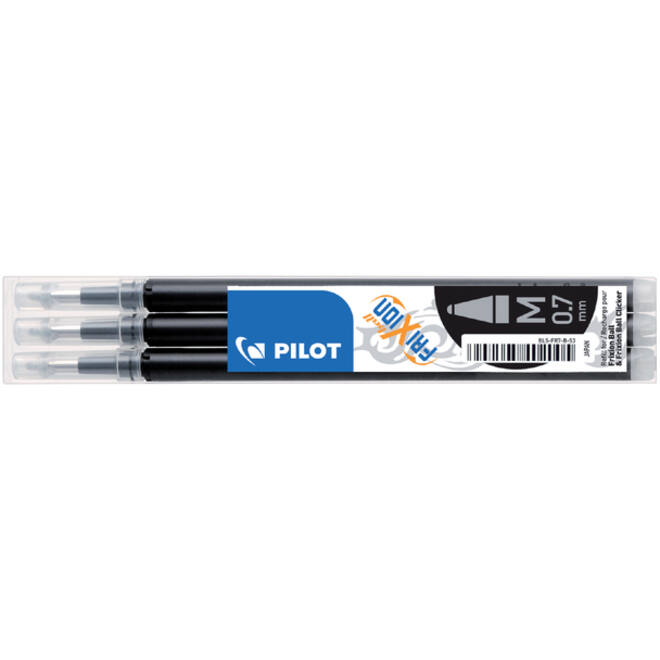 Rollerpenvulling PILOT friXion medium zwart set à 3 stuks