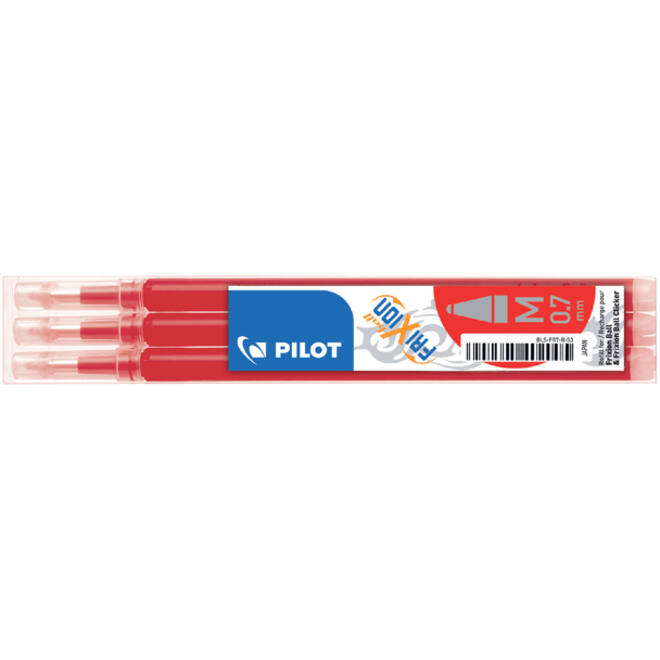 Rollerpenvulling PILOT friXion medium rood set à 3 stuks