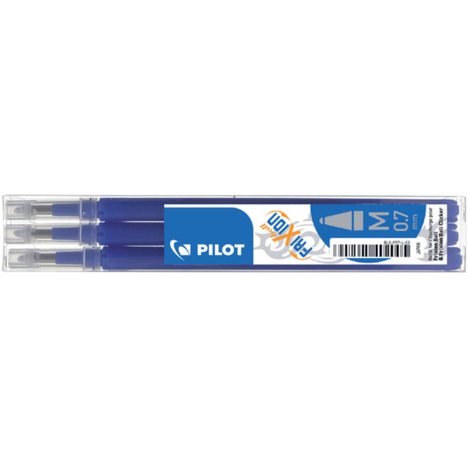 Rollerpenvulling PILOT friXion medium blauw set à 3 stuks