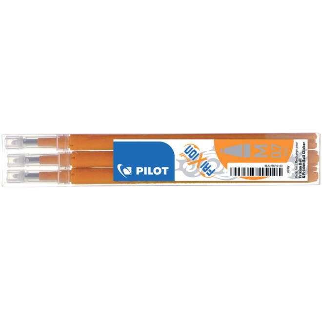 Rollerpenvulling PILOT friXion medium oranje set à 3 stuks