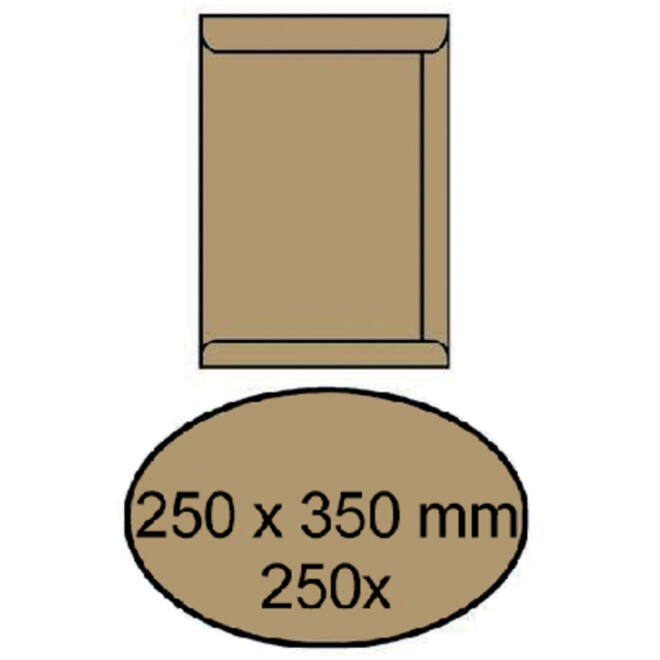 Envelop akte IEZZY 250x350mm zelfklevend 90gr bruin 250stuks