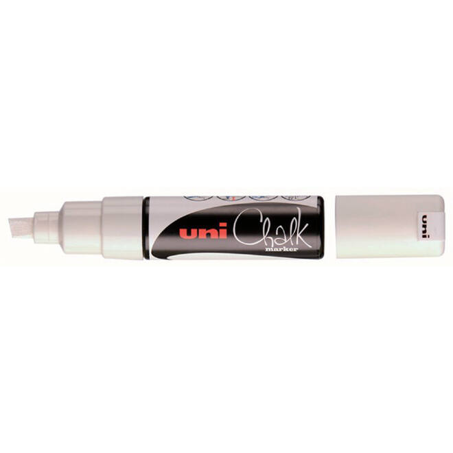 Krijtstift Uni-ball chalk schuin 8.0mm wit