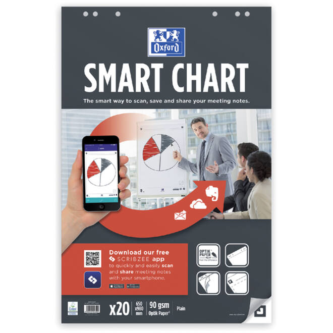 Flipoverpapier Oxford smart 65x98cm blanco 90gram 20vel