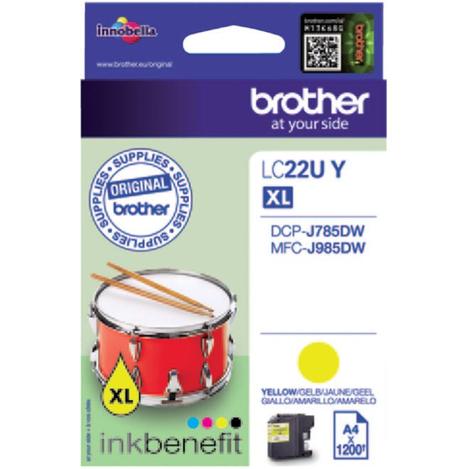 Inktcartridge Brother LC-22UY geel