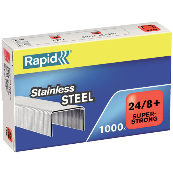 Nieten Rapid 24/8 RVS superstrong 1000 stuks