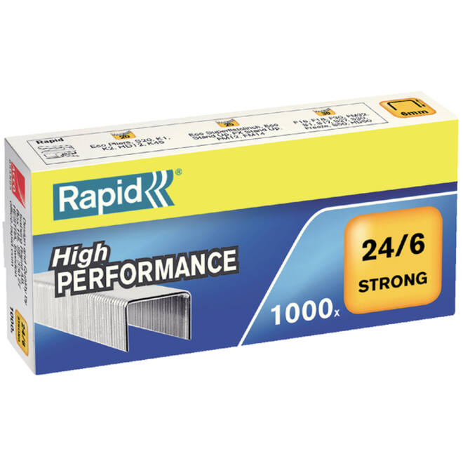 Nieten Rapid 24/6 gegalvaniseerd strong 1000 stuks