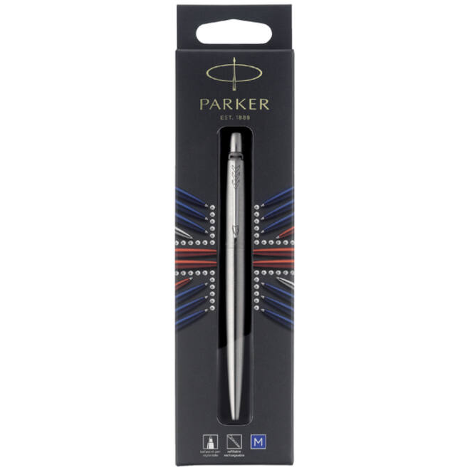 Balpen Parker Jotter stainless steel CT medium blister à 1 stuk