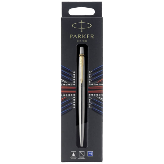 Balpen Parker Jotter stainless steel GT medium blister à 1 stuk