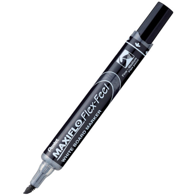 Viltstift Pentel MWL5SBF Maxiflo whiteboard rond 1.5-4.5mm zwart