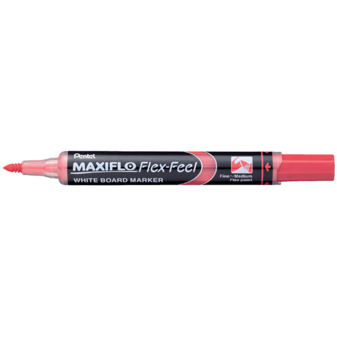 Viltstift Pentel MWL5SBF Maxiflo whiteboard rond 1.5-4.5mm rood
