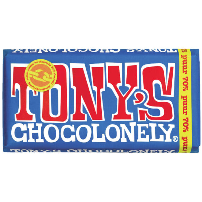 Chocolade Tony's Chocolonely puur reep 180gr