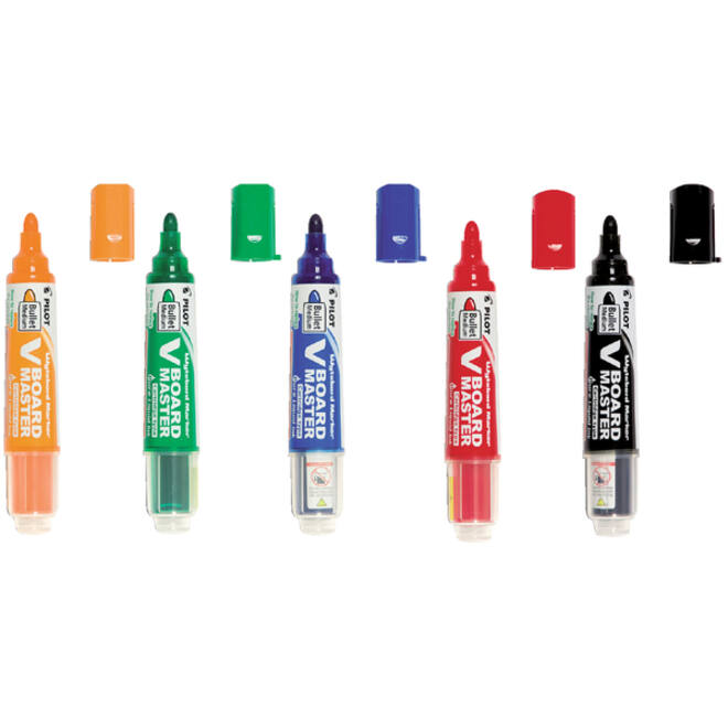 Viltstift PILOT Begreen whiteboard rond medium assorti etui à 5 stuks