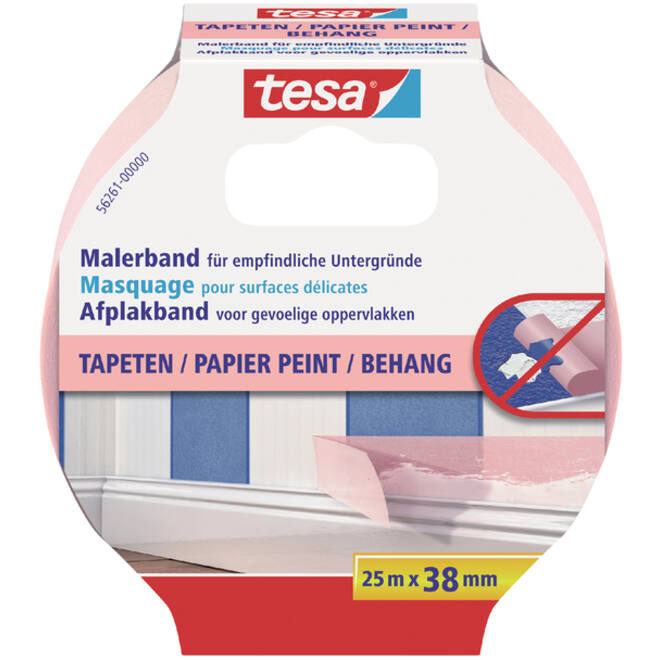 Afplaktape tesa® Professional sensitive 25mx38mm roze