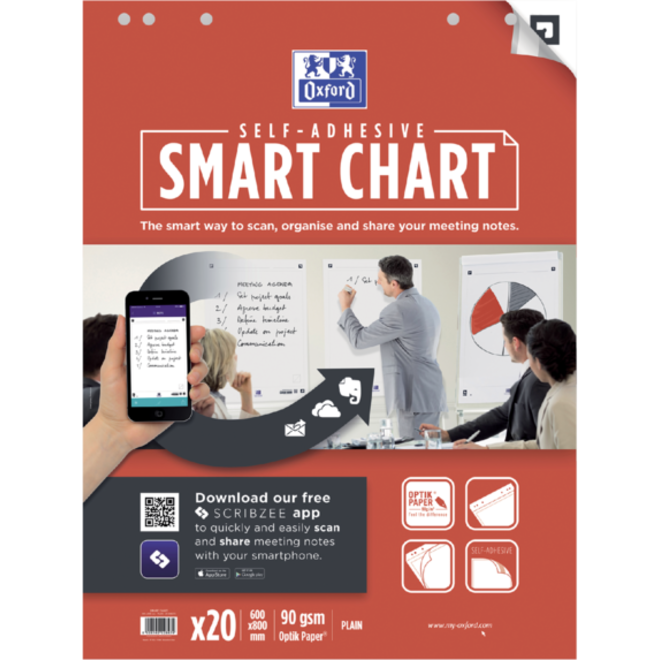 Flipoverpapier Oxford smart 60x80cm blanco 90gr 20v