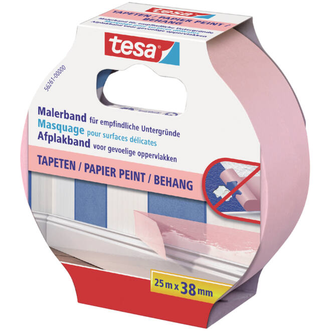 Afplaktape tesa® Professional sensitive 25mx38mm roze