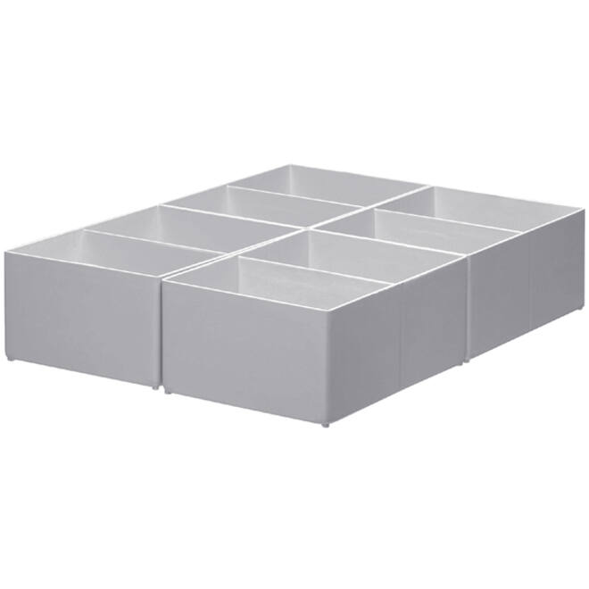 Inzetbak Djois hoog 70x122x168mm 2-vaks grijs