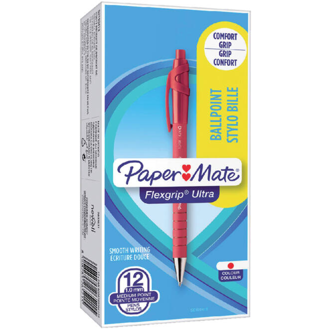 Balpen Paper Mate Flexgrip Ultra medium rood