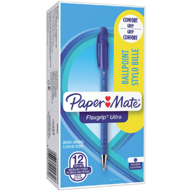 Balpen Paper Mate Flexgrip Ultra stick medium blauw