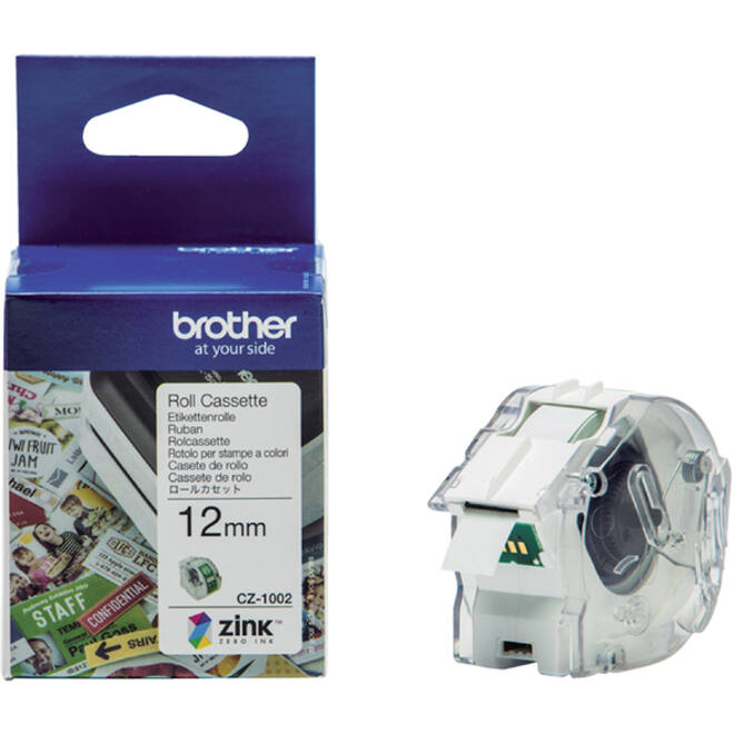 Etiket Brother CZ-1002 12mmX5m kleur opdruk