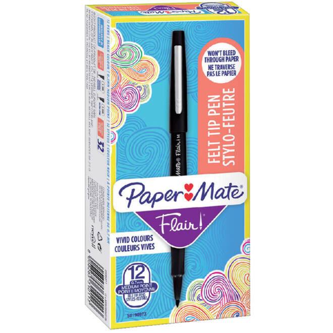 Fineliner Paper Mate Flair Original medium zwart