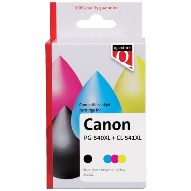 Inktcartridge Quantore alternatief tbv Canon PG-540XL CL-541XL zwart kleur HC