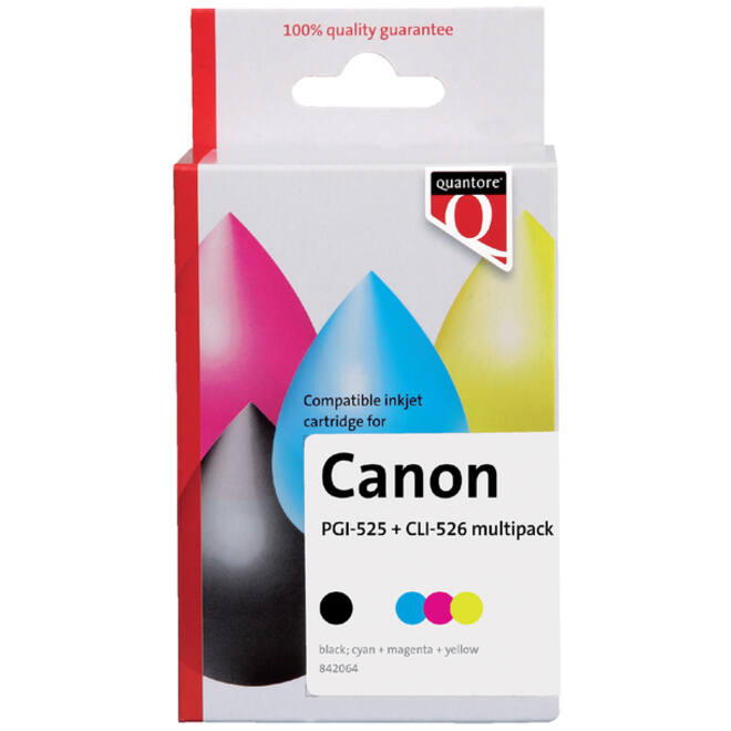 Inktcartridge Quantore alternatief tbv Canon PGI-525+CLI-526 2 zwart + 3 kleuren