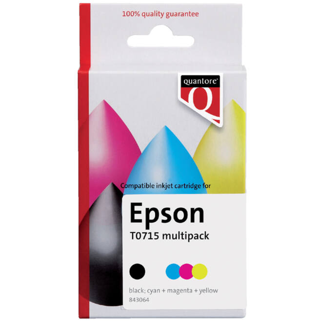Inktcartridge Quantore alternatief tbv Epson T071540 zwart + kleur
