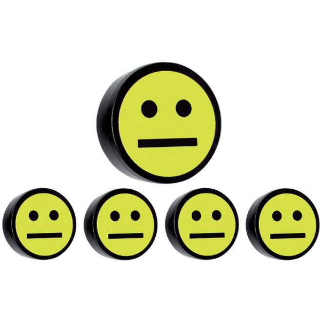 Magneet smiley 35mm geel
