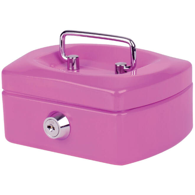 Geldkist Pavo met muntgleuf 125x95x60mm roze