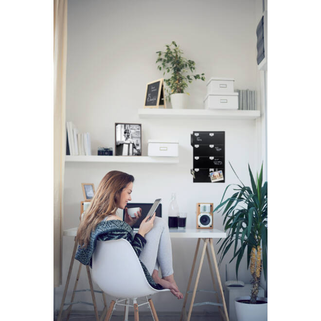 Krijtbord securit silhouette weekplanner zwart + 1 marker