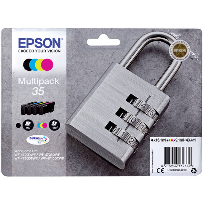 Inktcartridge Epson 35 T3586 zwart + 3 kleuren