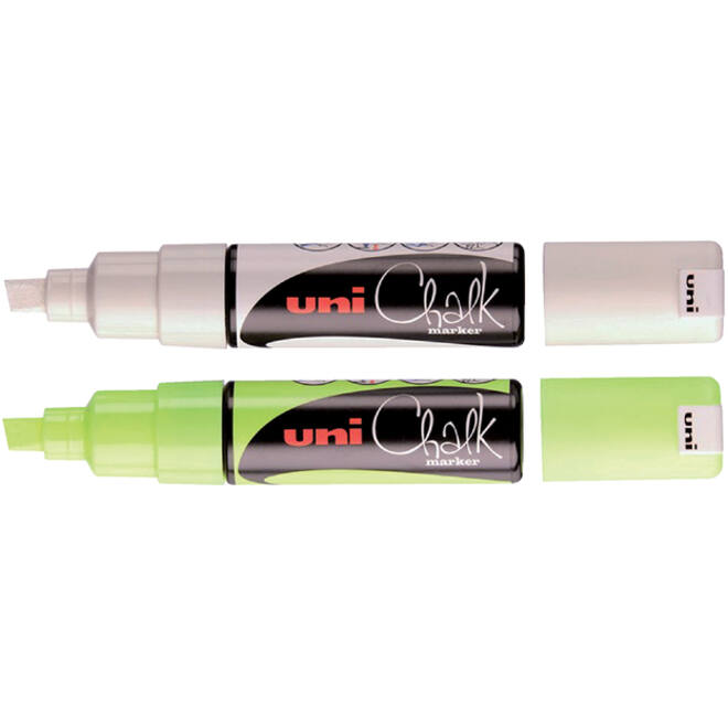 Krijtstift Uni-ball chalk schuin 8.0mm wit