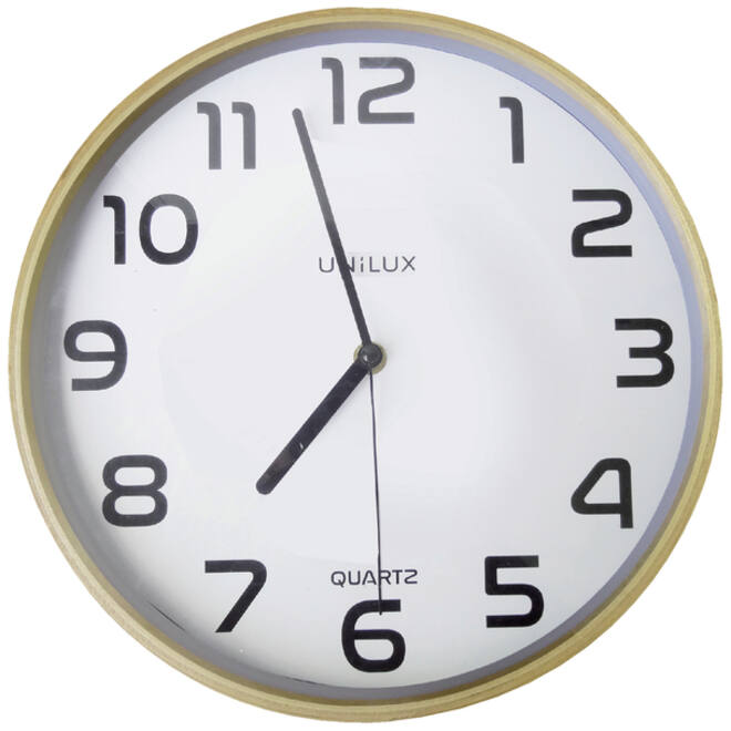 Wandklok Unilux Baltic hout wit