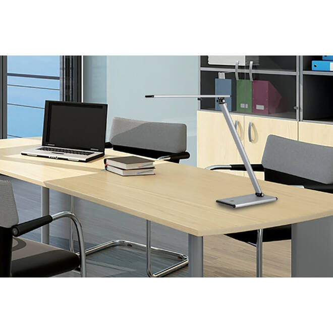 Bureaulamp Unilux Terra led aluminium grijs