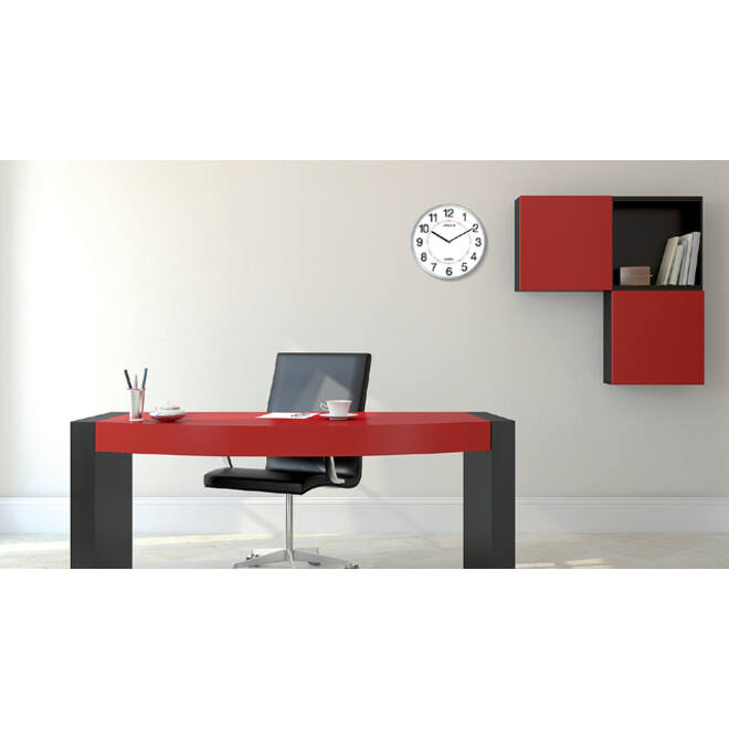 Wandklok Unilux Aria Ø 28.5cm zilvergrijs/wit