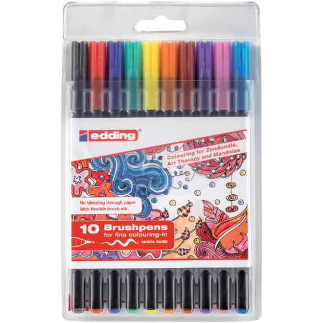 Brushpen edding 1340 assorti etui à 10 stuks