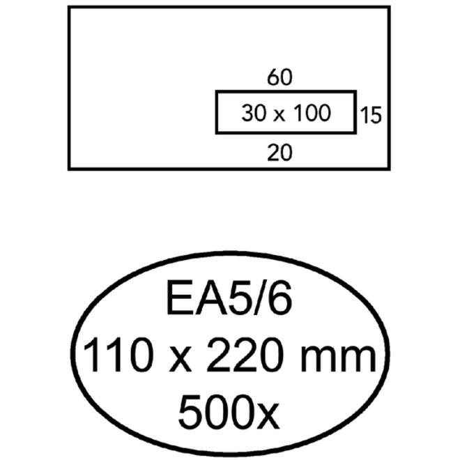 Envelop Quantore 110x220mm venster 3x10cm rechts zelfkl 500s