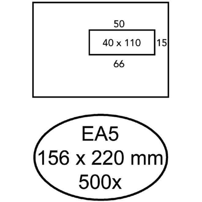 Envelop Quantore 156x220mm venster 4x11cm rechts 500stuks