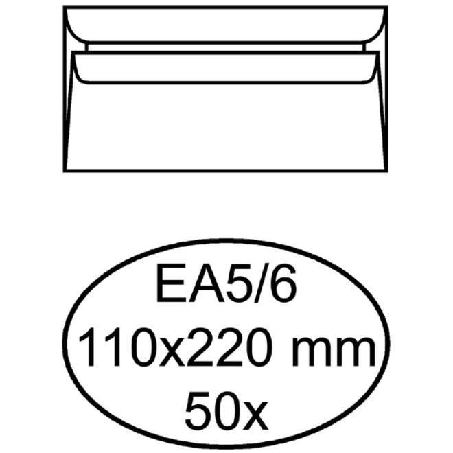 Envelop Quantore bank EA5/6 110x220mm zelfklevend wit 50stuk