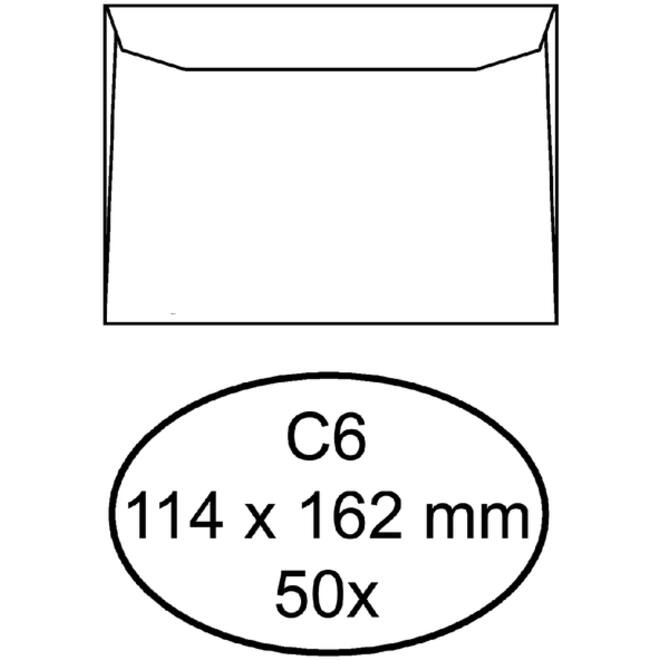 Envelop Quantore bank C6 114x162mm wit 50stuks