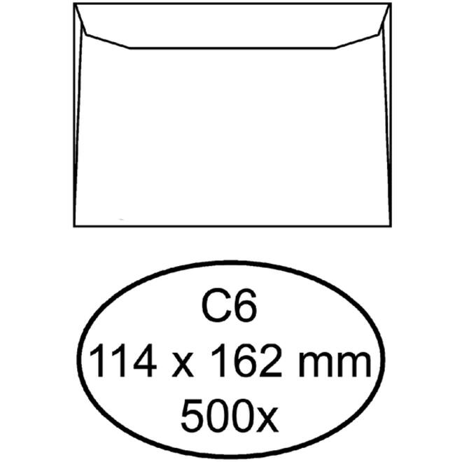 Envelop Quantore bank C6 114x162mm wit 500stuks