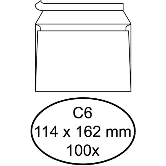 Envelop Quantore bank C6 114x162mm zelfklevend wit 100stuks