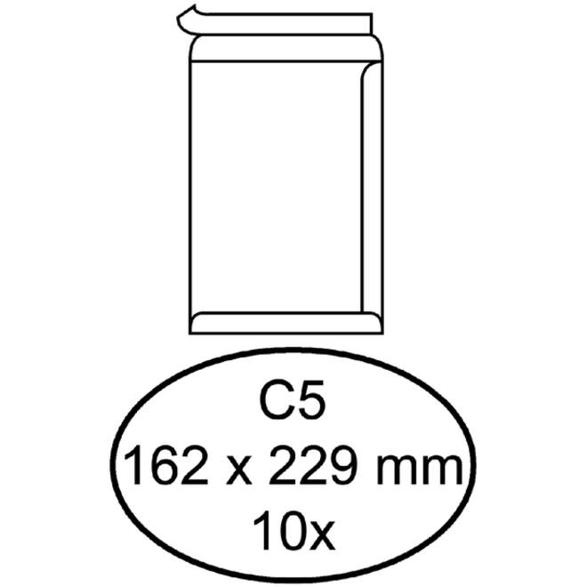 Envelop Quantore akte C5 162x229mm zelfklevend wit 10stuks