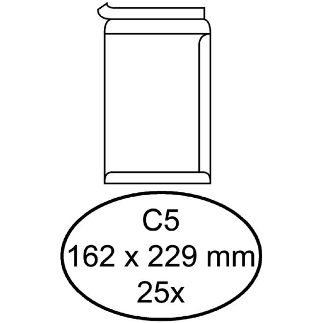Envelop Quantore akte C5 162x229mm zelfklevend wit 25stuks